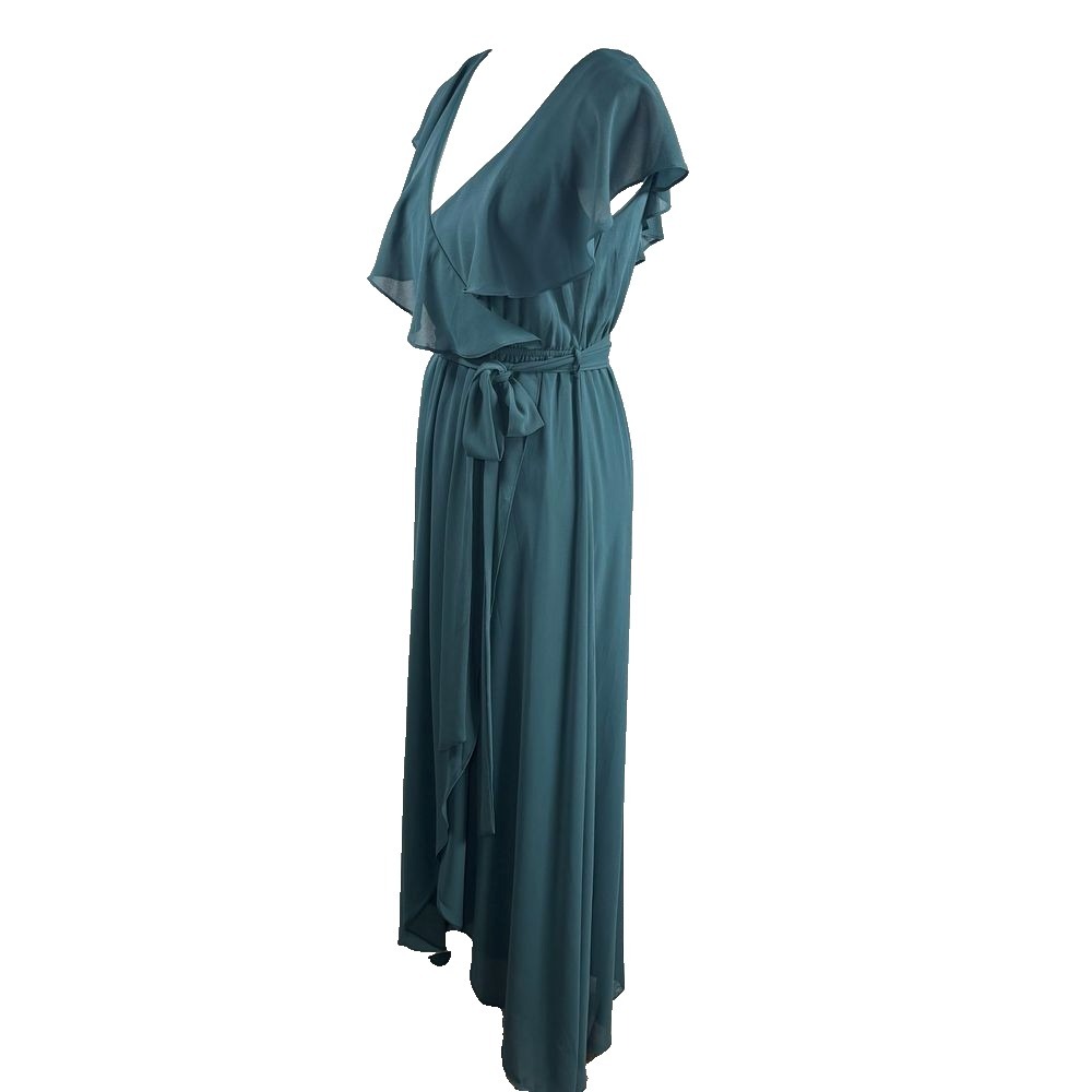 Baltic Born Wrap Maxi Dress Flowy Elegant Formal Wedding Party XL Teal Sea‎ Blue - Picture 2 of 9